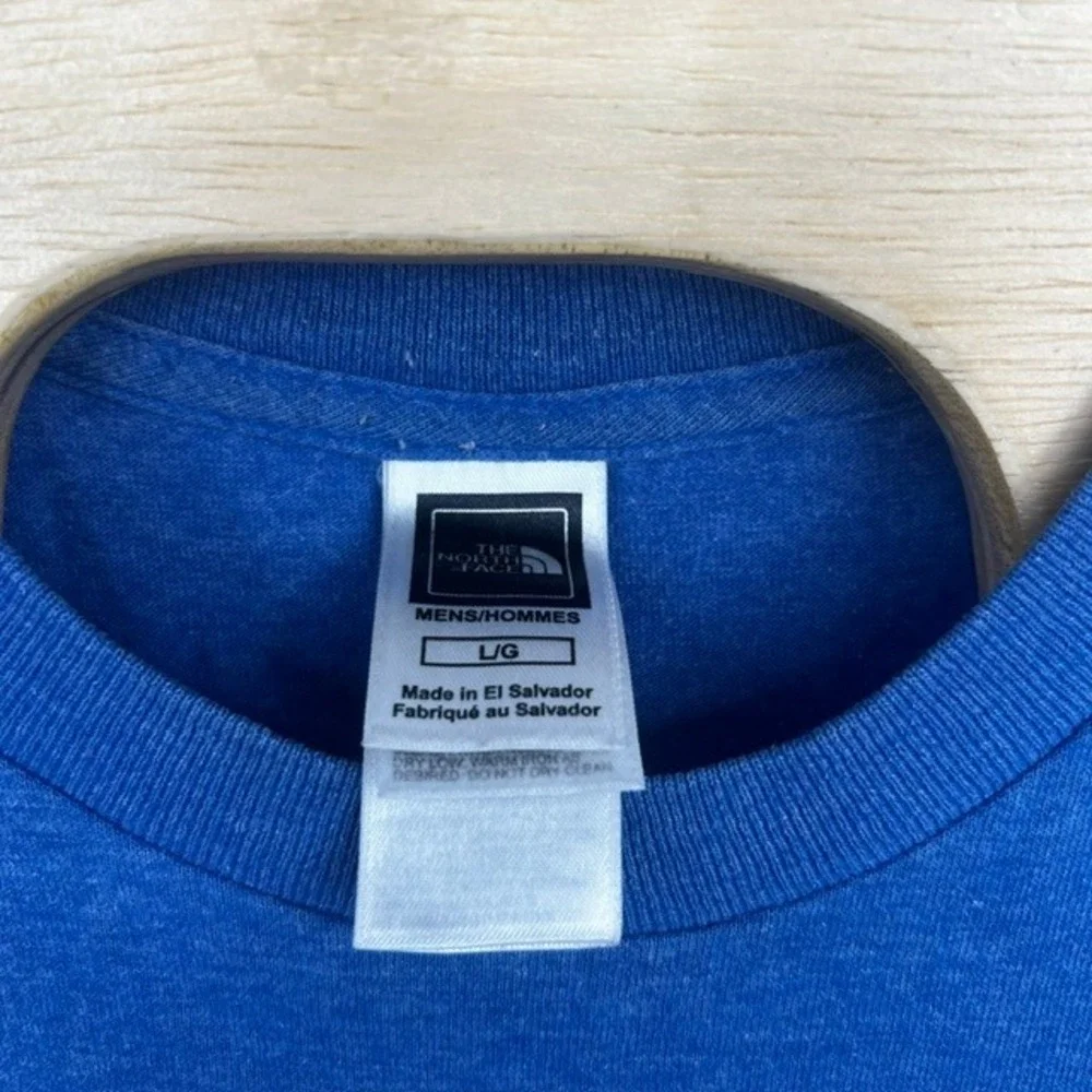 The North Face Men's Blue Heather Mountain Logo Graphic T-Shirt Size Large
